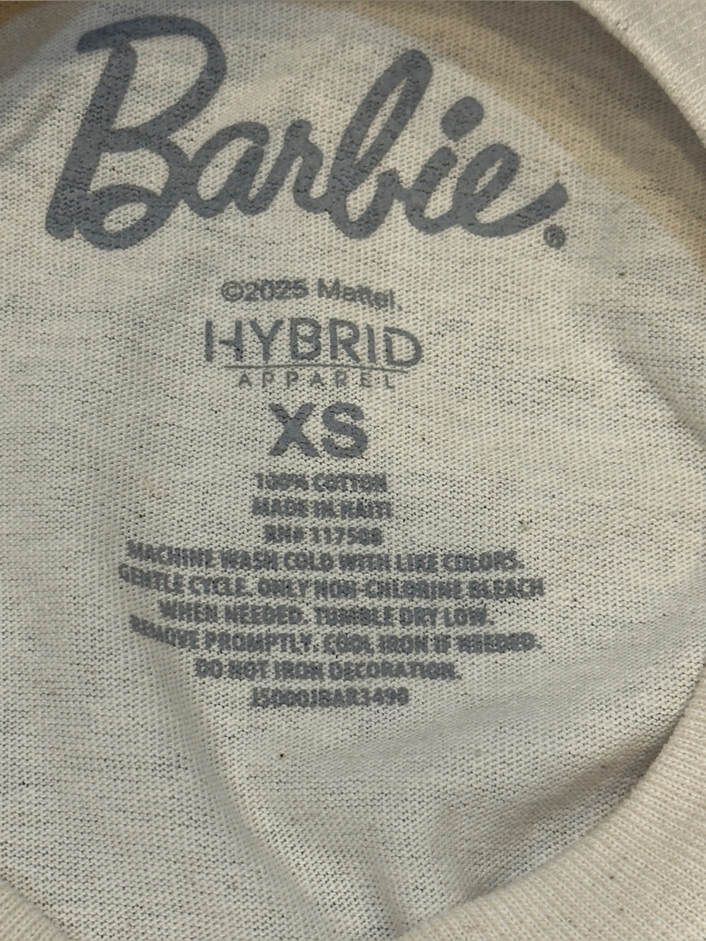 NWOT Hybrid Apparel Barbie Malibu Boo Halloween Graphic T-Shirt XS - Picture 5 of 5